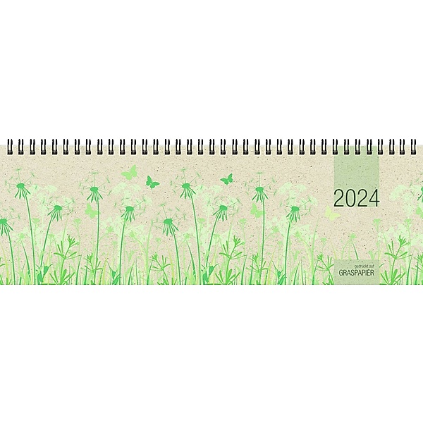 Tischquerkalender 2024 32x10,5 1W/2S Graspapier