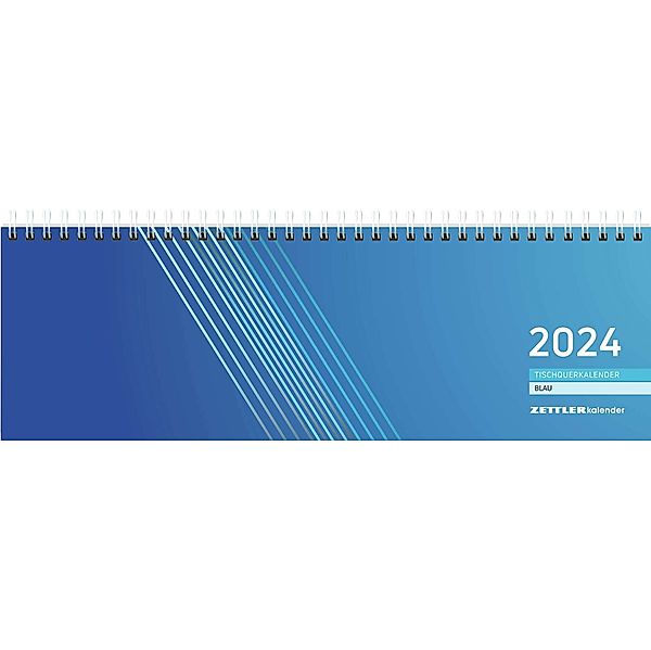 Tischquerkalender blau 2024 32x10,5