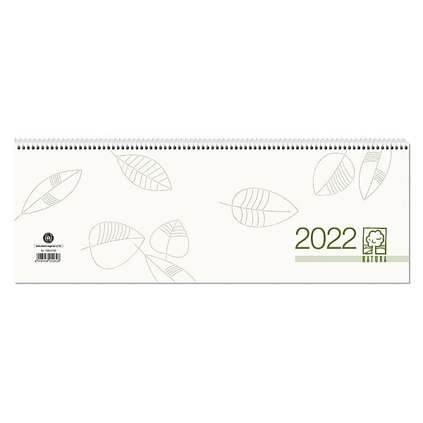 Tischquerkalender Giganta XXL Recycling 2022 - 42,2x14,8 cm - 1 Woche auf 2 Seiten - Bürokalender - Stundeneinteilung 7