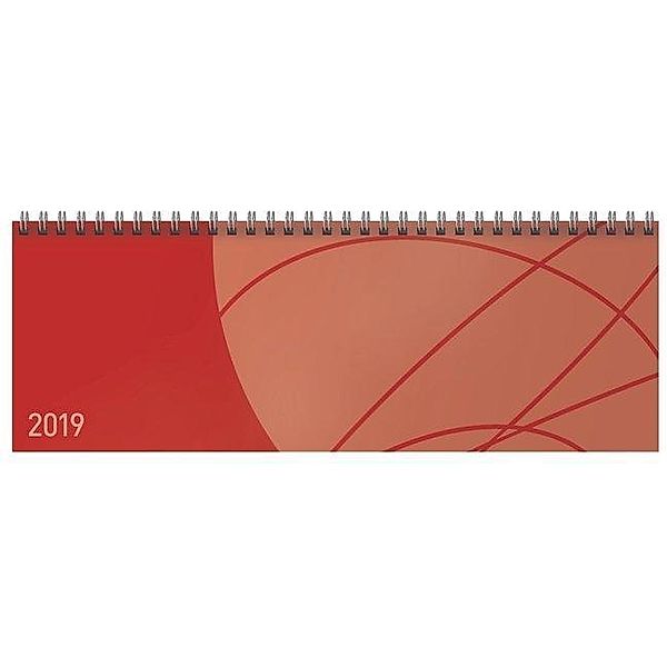 Tischquerkalender Professional Colourlux rot 2019