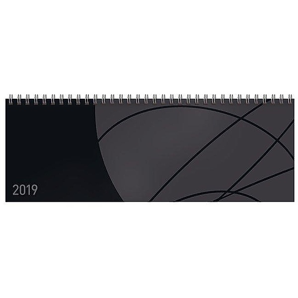 Tischquerkalender Professional Colourlux schwarz 2019