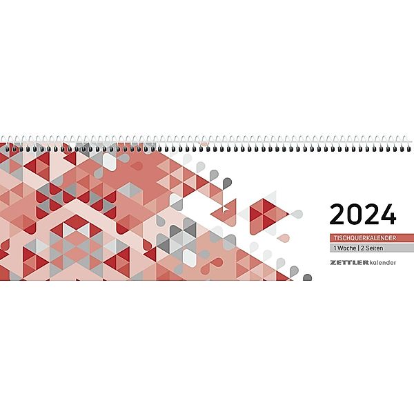 Tischquerkalender rot 2024 29,6x9,9