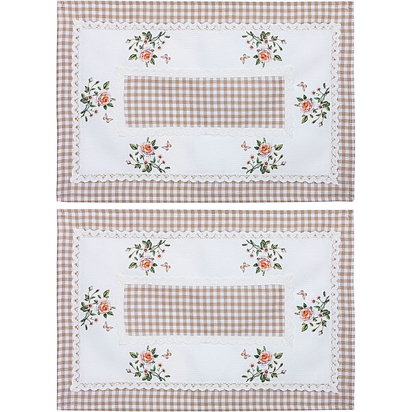 Tischsets Romantic Flowers 49x33cm, 2er-Set