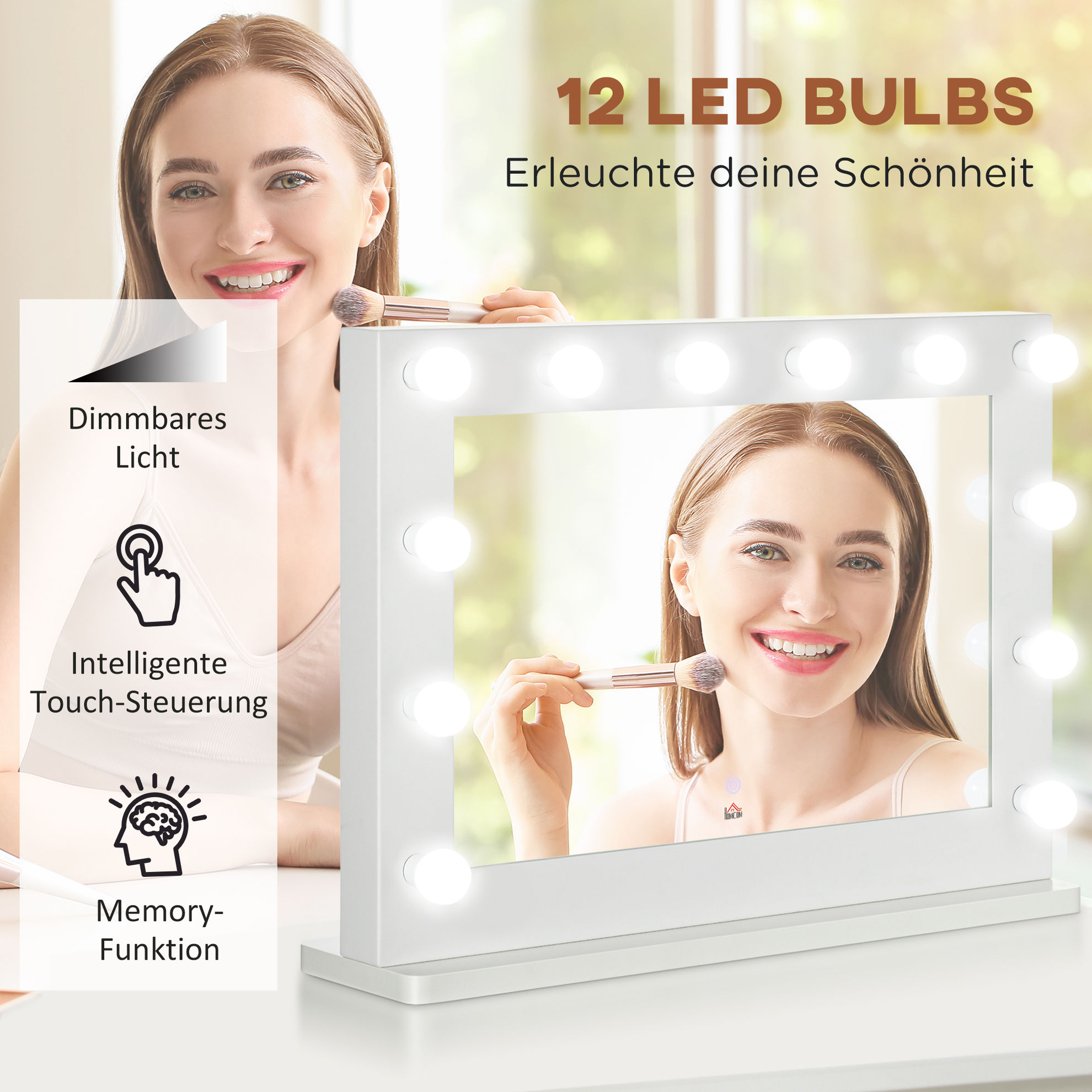 Schminkspiegel LED Kosmetikspiegel Touch Spiegel für Makeup Beleuchtung  Geschenk