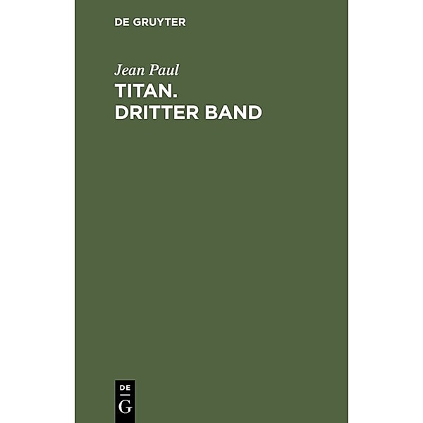 Titan. Dritter Band, Jean Paul