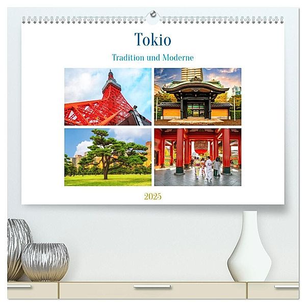 Tokio - Tradition und Moderne (hochwertiger Premium Wandkalender 2025 DIN A2 quer), Kunstdruck in Hochglanz, Calvendo, Nina Schwarze