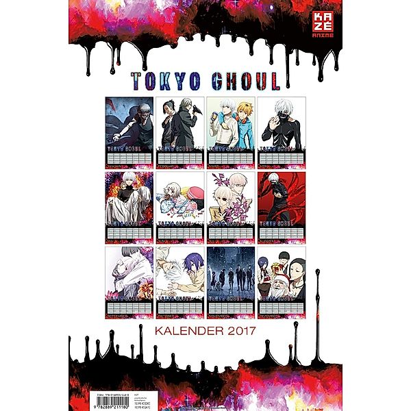 Tokyo Ghoul - Wandkalender 2017, Sui Ishida