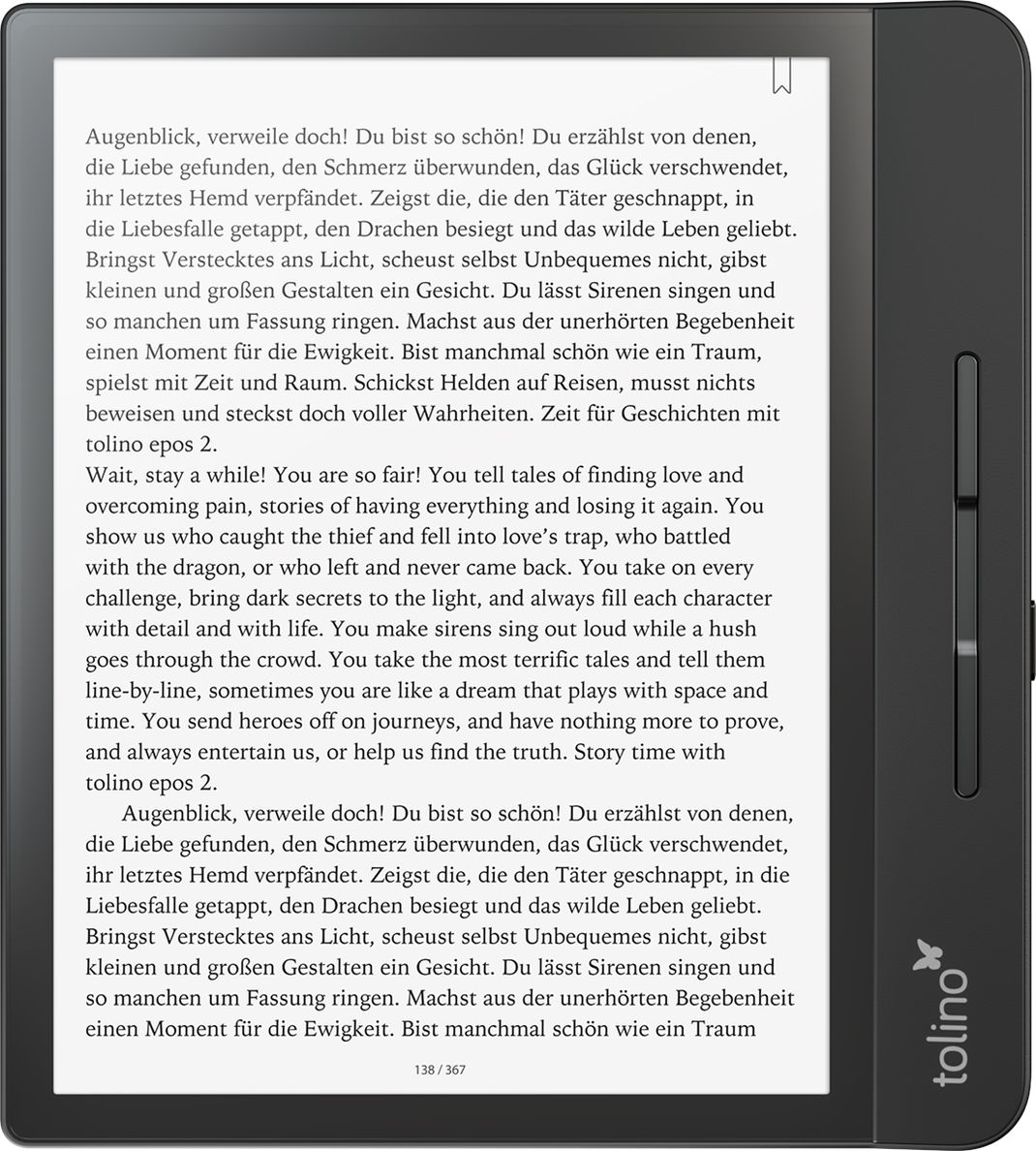 tolino epos 2 eBook-Reader jetzt bei Weltbild.de bestellen