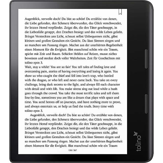 tolino epos 3 eBook-Reader jetzt bei Weltbild.ch bestellen