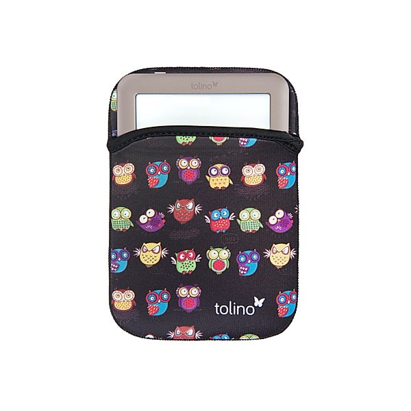 tolino eReader, Neoprentasche Eule (Farbe: schwarz)