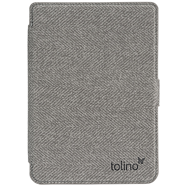 tolino shine 3, Schutztasche in Stoffoptik (Farbe:grau/rot)