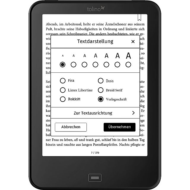 tolino vision 3 HD eBook Reader portofrei bei Weltbild