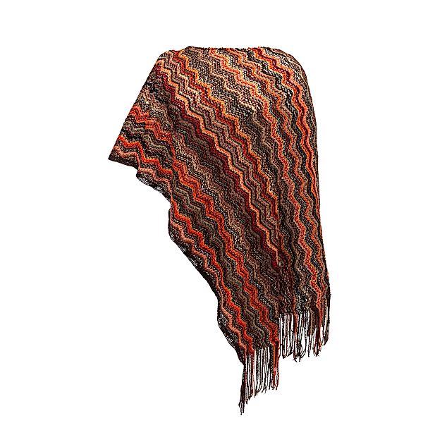 Toni&Friends Poncho Verona (Farbe: mocca/bordeaux)