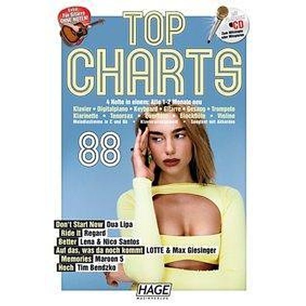 Top Charts 88 (mit CD + Midifiles, USB-Stick), Hage Musikverlag