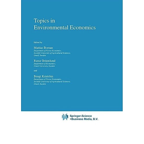 Topics in Environmental Economics / Economy & Environment Bd.17