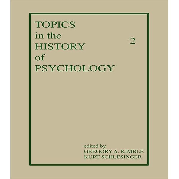 Topics in the History of Psychology