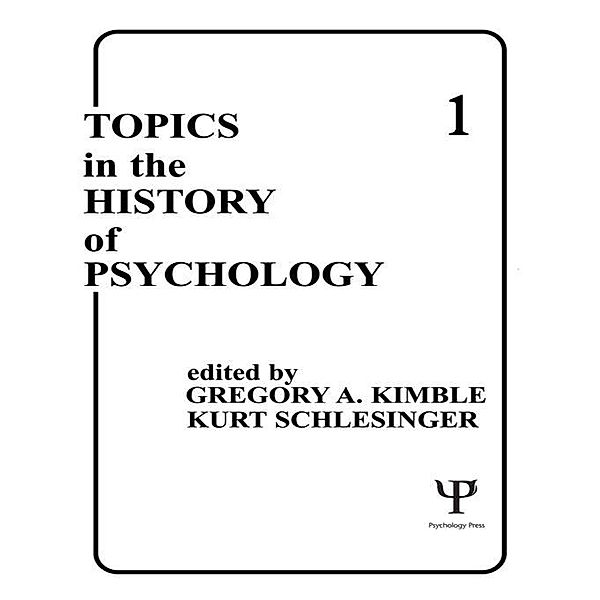 Topics in the History of Psychology