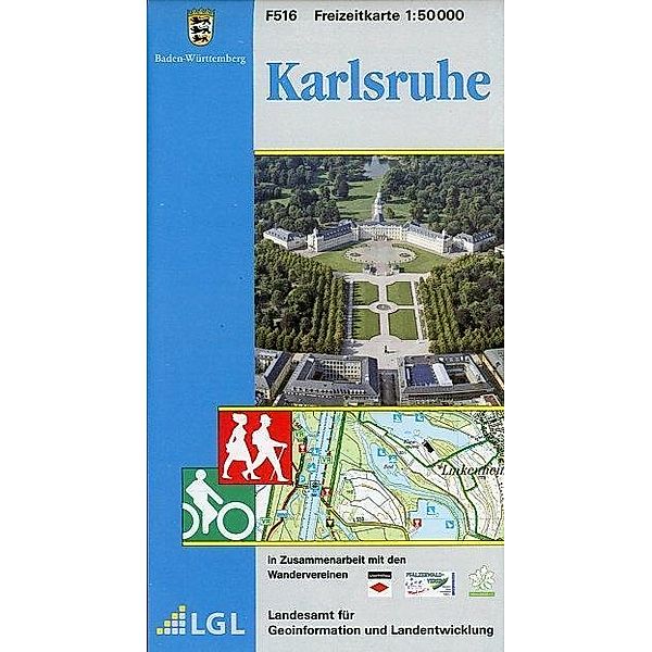 Topographische Freizeitkarte Baden-Württemberg Karlsruhe