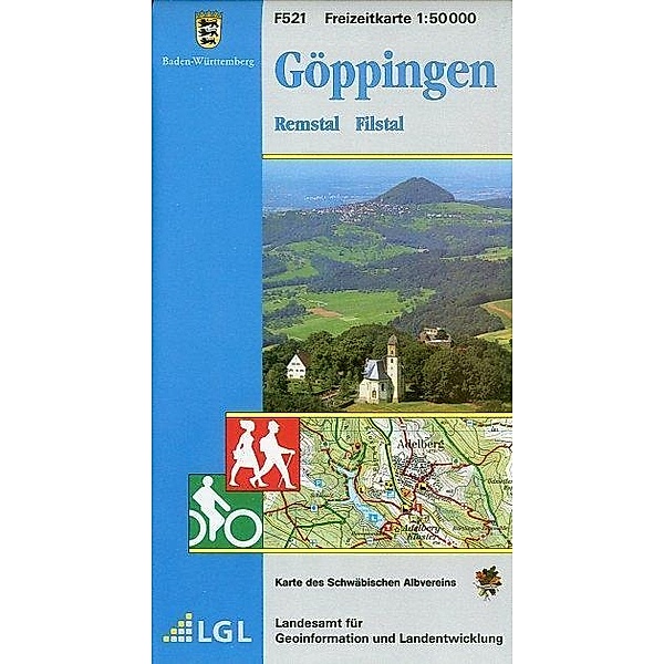 Topographische Freizeitkarte Baden-Württemberg Göppingen, Remstal, Filstal