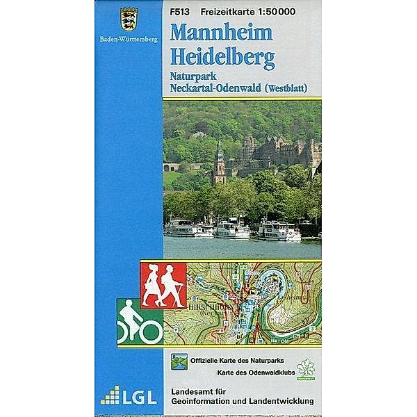 Topographische Freizeitkarte Baden-Württemberg Mannheim, Heidelberg