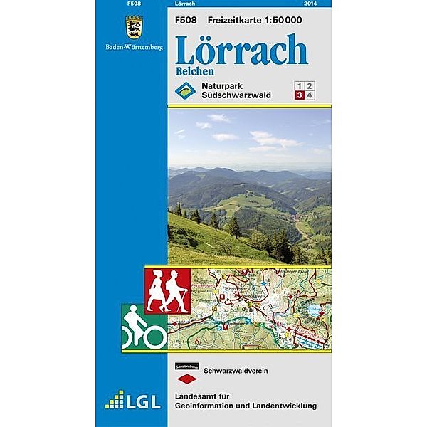 Topographische Freizeitkarte Baden-Württemberg Lörrach, Belchen