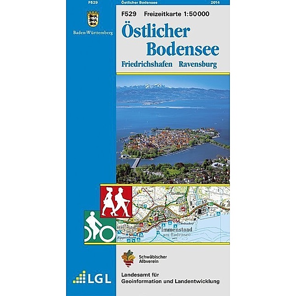 Topographische Freizeitkarte Baden-Württemberg Östlicher Bodensee