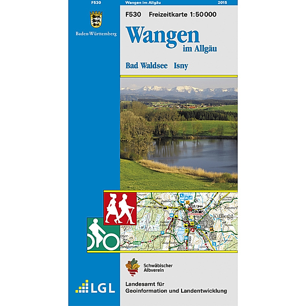 Topographische Freizeitkarte Baden-Württemberg Wangen im Allgäu