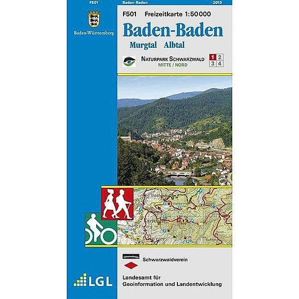 Topographische Freizeitkarte Baden-Württemberg Baden-Baden
