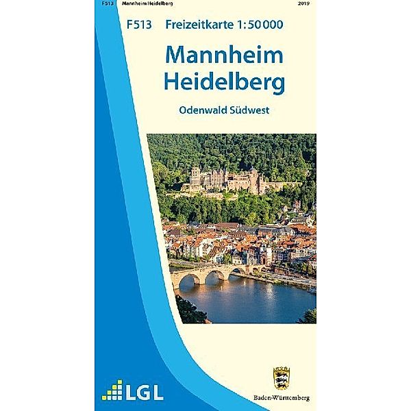 Topographische Freizeitkarte Baden-Württemberg Mannheim Heidelberg