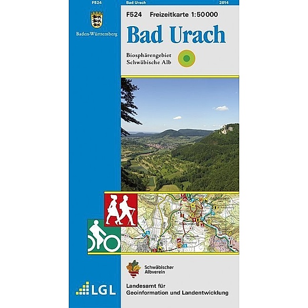 Topographische Freizeitkarte Baden-Württemberg Bad Urach