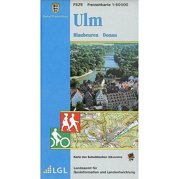 Topographische Freizeitkarte Baden-Württemberg Ulm, Blaubeuren, Donau