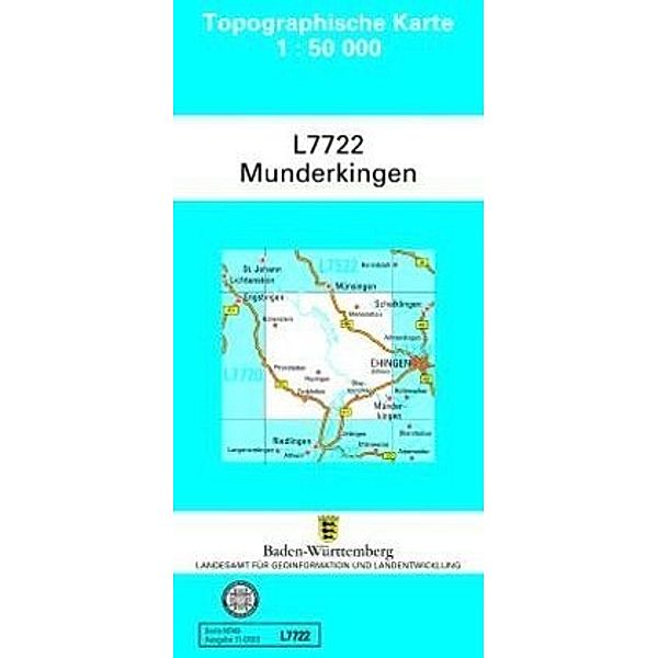 Topographische Karte Baden-Württemberg, Zivilmilitärische Ausgabe / L7722 / Topographische Karte Baden-Württemberg, Zivilmilitärische Ausgabe - Munderkingen