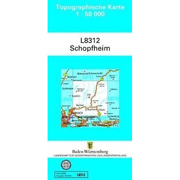 Topographische Karte Baden-Württemberg, Zivilmilitärische Ausgabe / L8312 / Topographische Karte Baden-Württemberg, Zivilmilitärische Ausgabe - Schopfheim