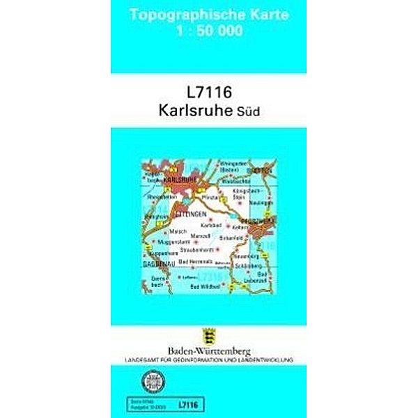 Topographische Karte Baden-Württemberg, Zivilmilitärische Ausgabe - Karlsruhe-Süd