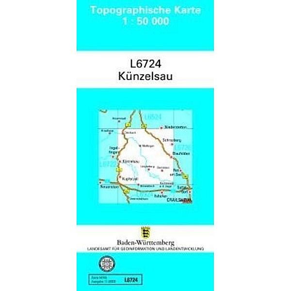 Topographische Karte Baden-Württemberg, Zivilmilitärische Ausgabe / L6724 / Topographische Karte Baden-Württemberg, Zivilmilitärische Ausgabe - Künzelsau