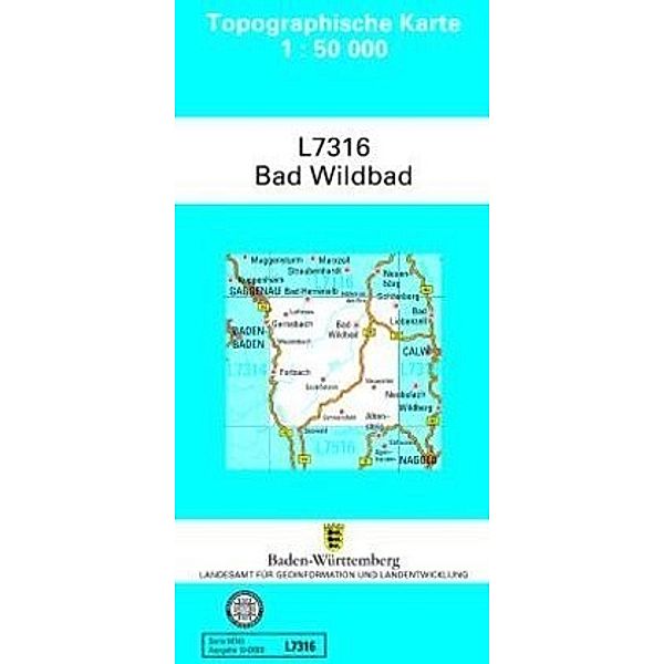 Topographische Karte Baden-Württemberg, Zivilmilitärische Ausgabe - Bad Wildbad