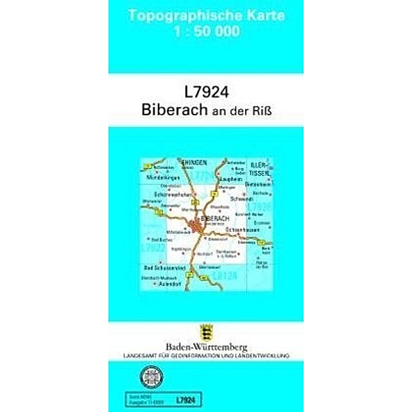 Topographische Karte Baden-Württemberg, Zivilmilitärische Ausgabe / L7924 / Topographische Karte Baden-Württemberg, Zivilmilitärische Ausgabe - Biberach an der Riß