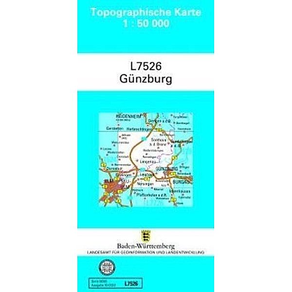 Topographische Karte Baden-Württemberg, Zivilmilitärische Ausgabe / L7526 / Topographische Karte Baden-Württemberg, Zivilmilitärische Ausgabe - Günzburg
