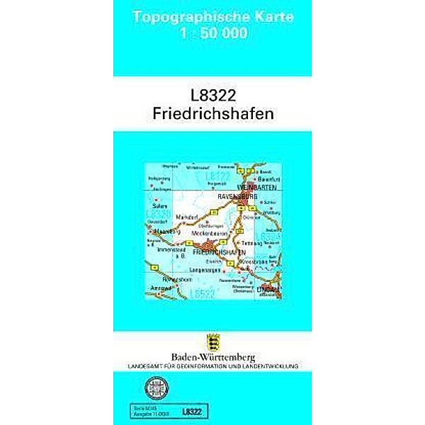 Topographische Karte Baden-Württemberg, Zivilmilitärische Ausgabe / L8322 / Topographische Karte Baden-Württemberg, Zivilmilitärische Ausgabe - Friedrichshafen