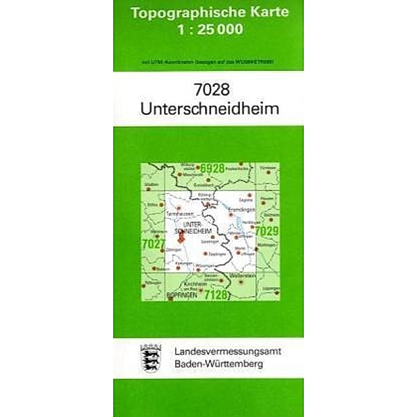 Topographische Karte Baden-Württemberg Unterschneidheim