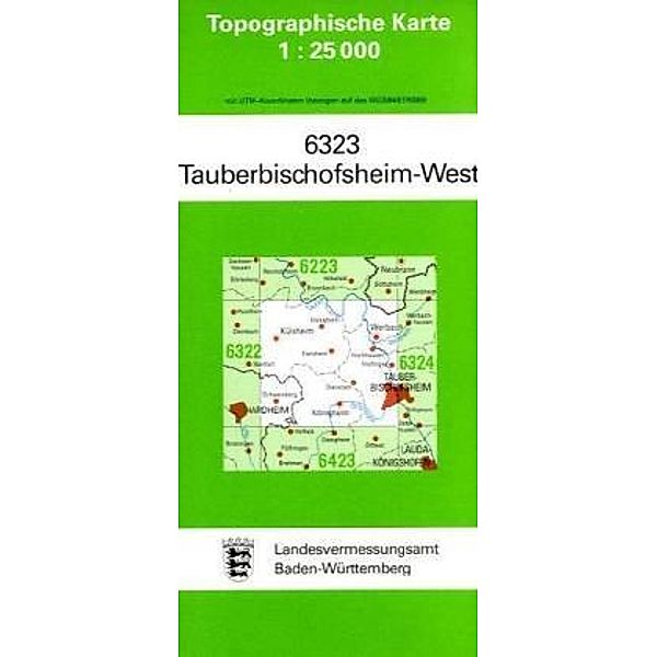 Topographische Karte Baden-Württemberg Tauberbischofsheim-West