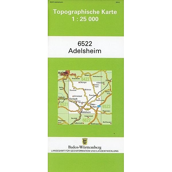 Topographische Karte Baden-Württemberg Adelsheim