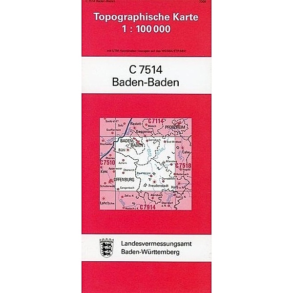 Topographische Karte Baden-Württemberg Baden-Baden