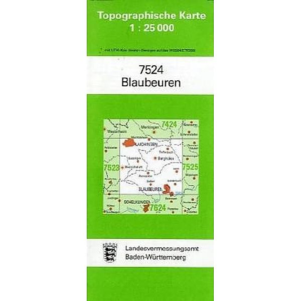 Topographische Karte Baden-Württemberg Blaubeuren