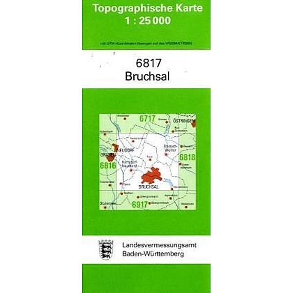 Topographische Karte Baden-Württemberg Bruchsal