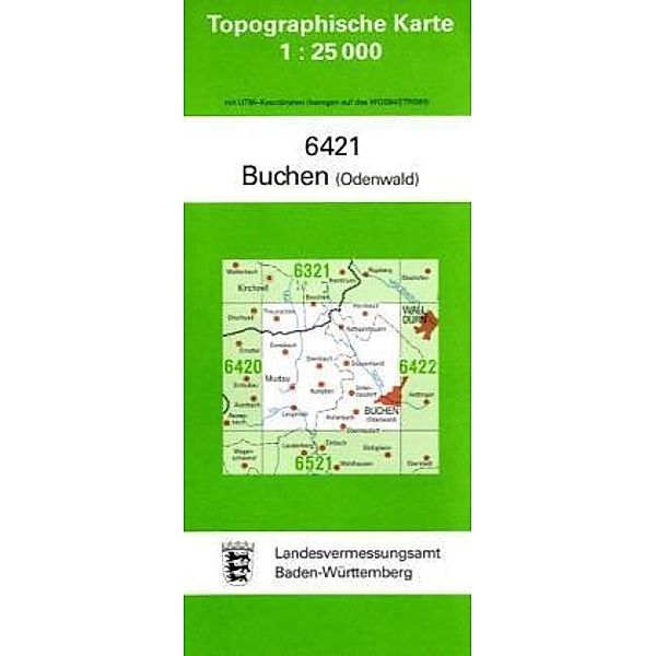 Topographische Karte Baden-Württemberg Buchen (Odenwald)