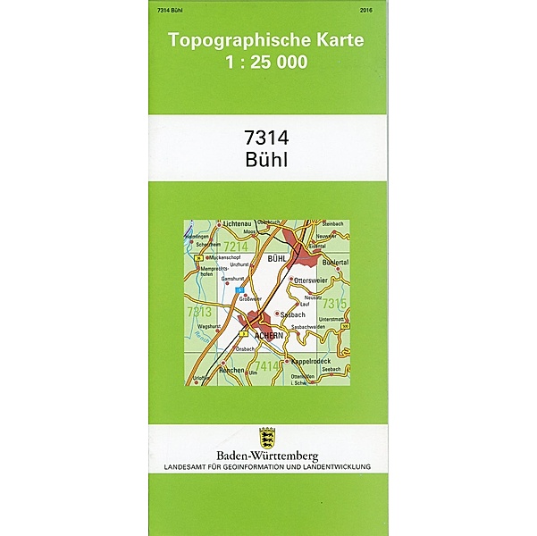 Topographische Karte Baden-Württemberg Bühl
