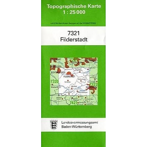 Topographische Karte Baden-Württemberg Filderstadt