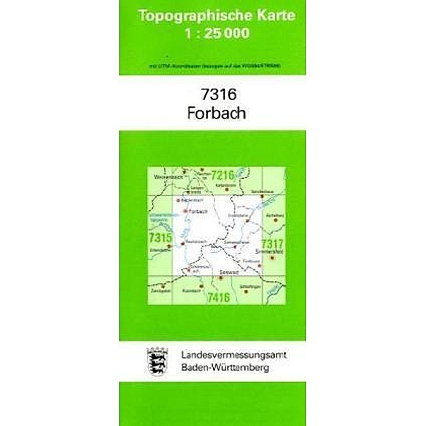 Topographische Karte Baden-Württemberg Forbach