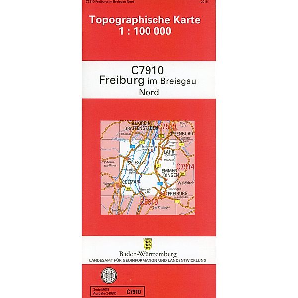 Topographische Karte Baden-Württemberg Freiburg / Nord